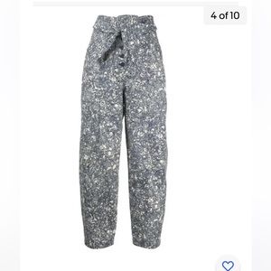 Ulla johnson Otto Indigo Marble Print Tapered high waisted Jeans sz 4 S